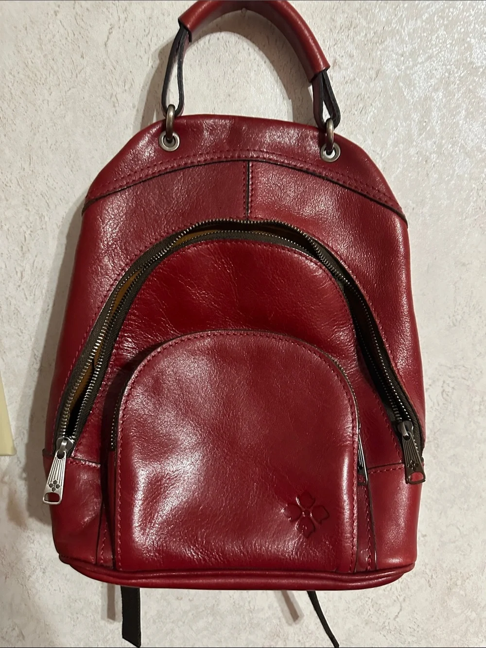 Patricia Nash Red Leather Mini Backpack
